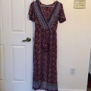 Floral Patterned Romper with Long Skirt